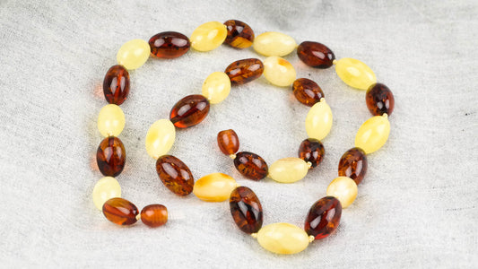 Multicolour natural amber necklace