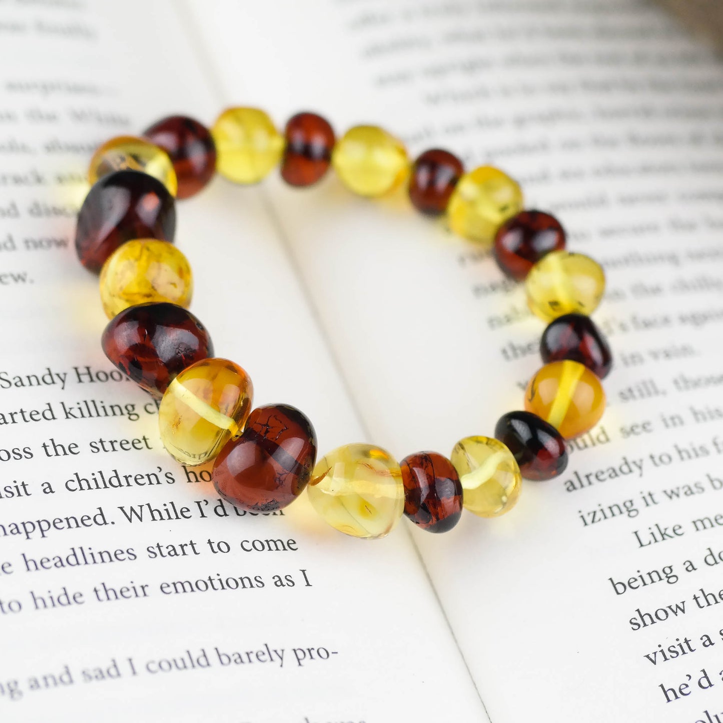 Natural Baltic amber beaded bracelet