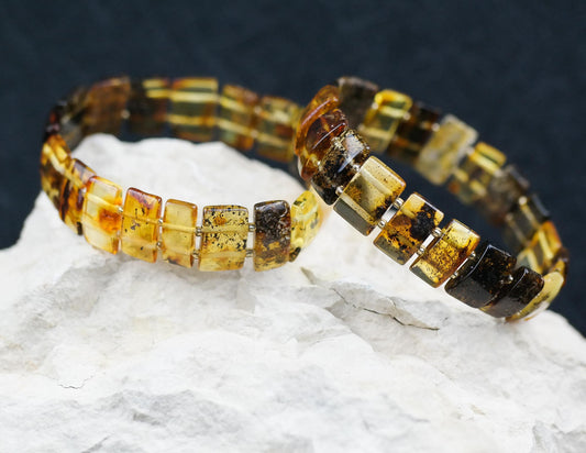 Stylish bracelets from natural Baltic amber perfect for men and women