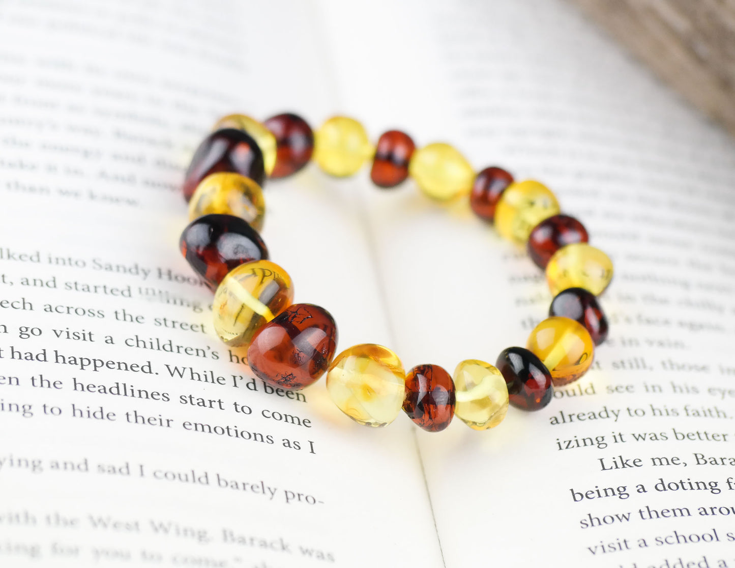 Natural Baltic amber beaded bracelet