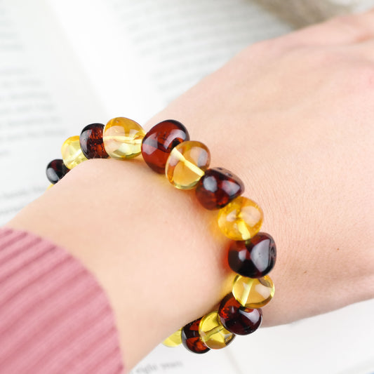 Natural Baltic amber beaded bracelet