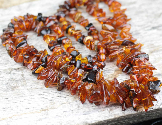 Baltic amber necklace from chip style beads