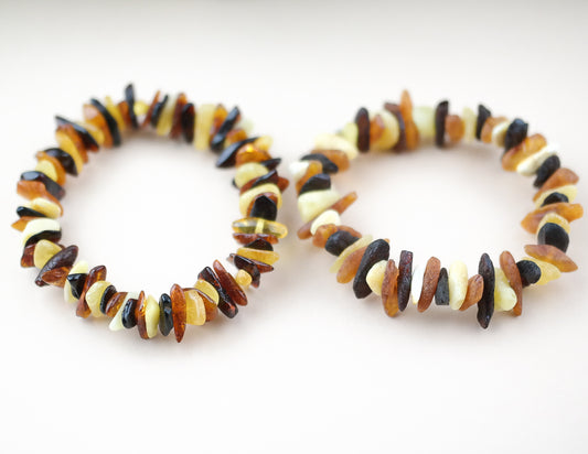 Unisex chip style amber bracelets