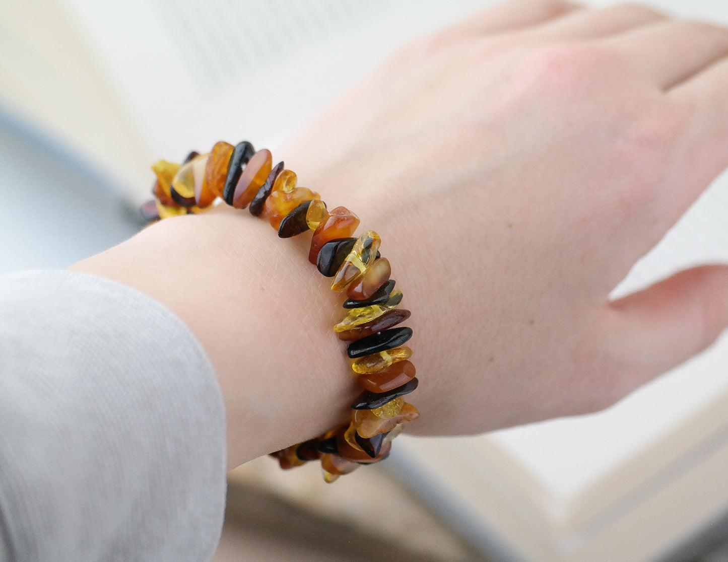 Unique chip style, unisex amber bracelets