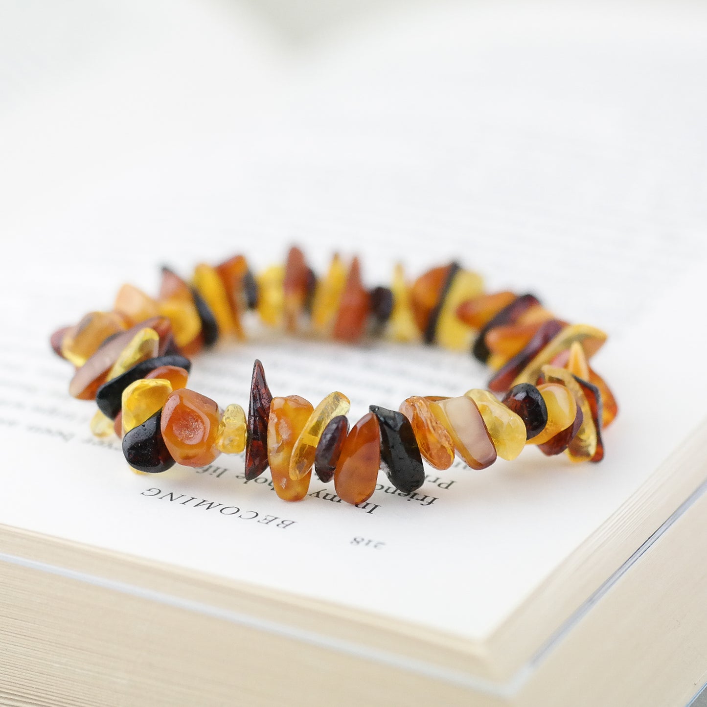 Unique chip style, unisex amber bracelets