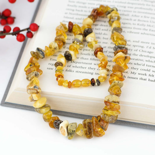 Baltic amber necklace from chip style beads