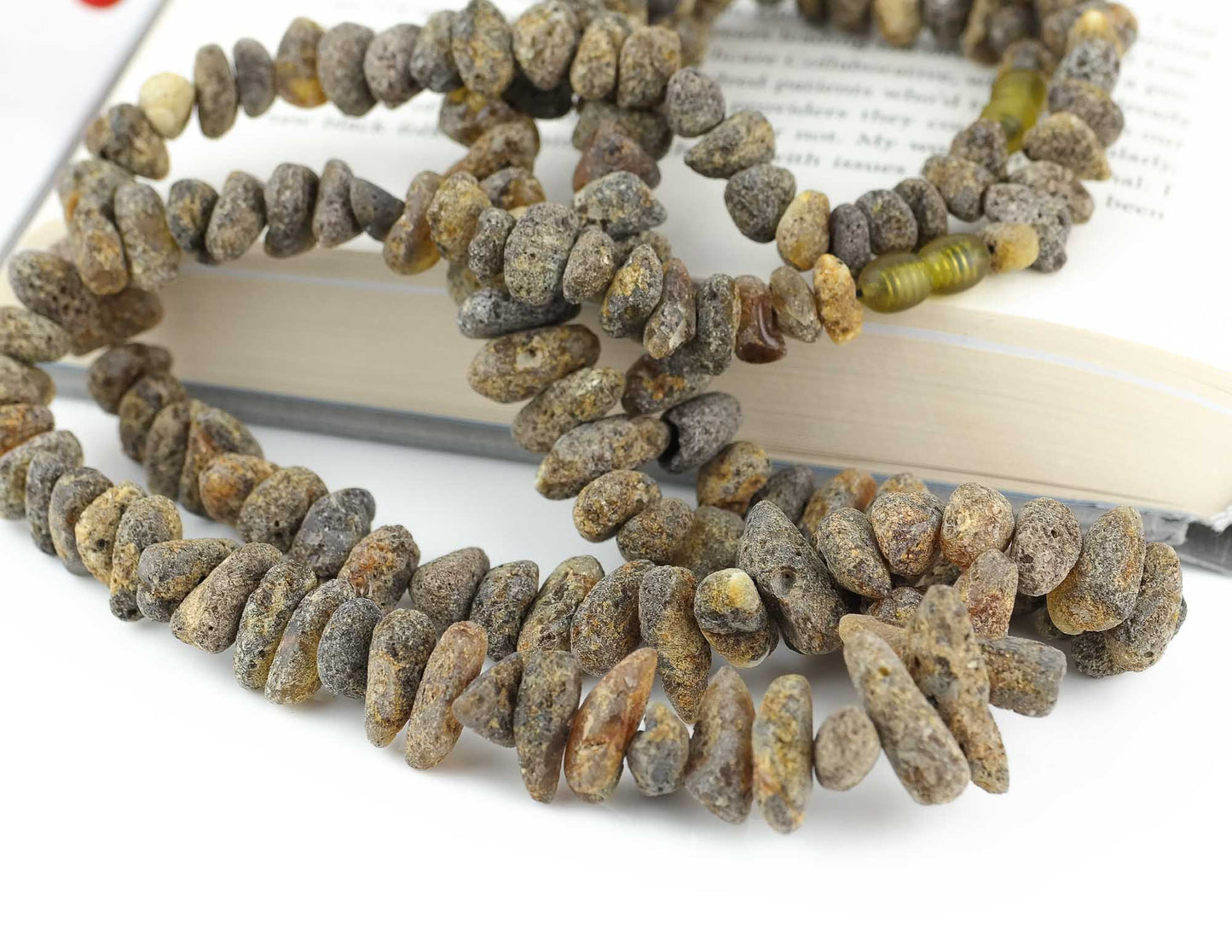 Raw natural amber chip style necklace