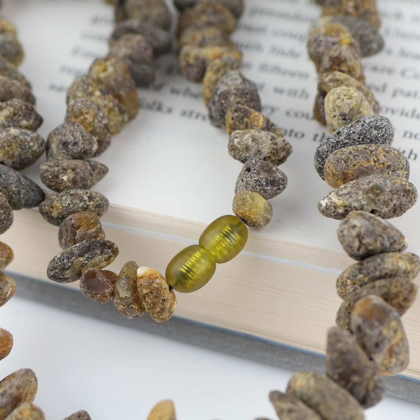 Raw natural amber chip style necklace