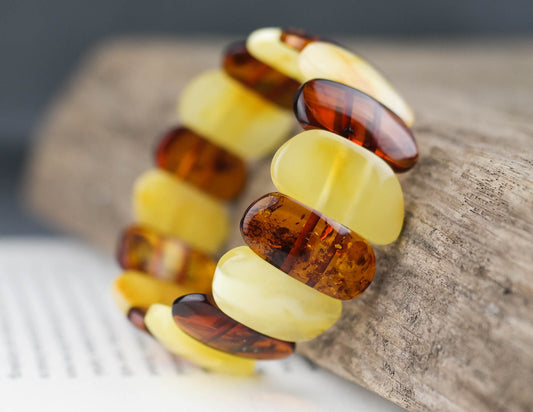 Multicolour amber bracelet