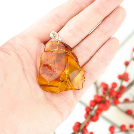 Amber lady pendant