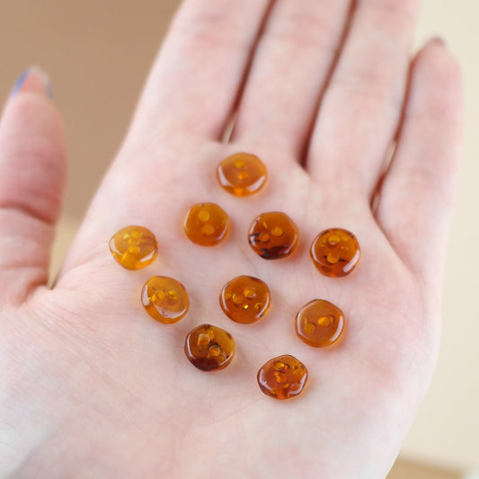 Amber polished buttons