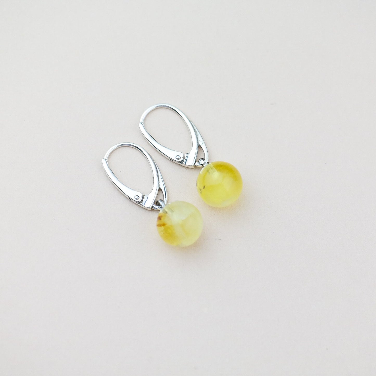 Natural amber earrings for women