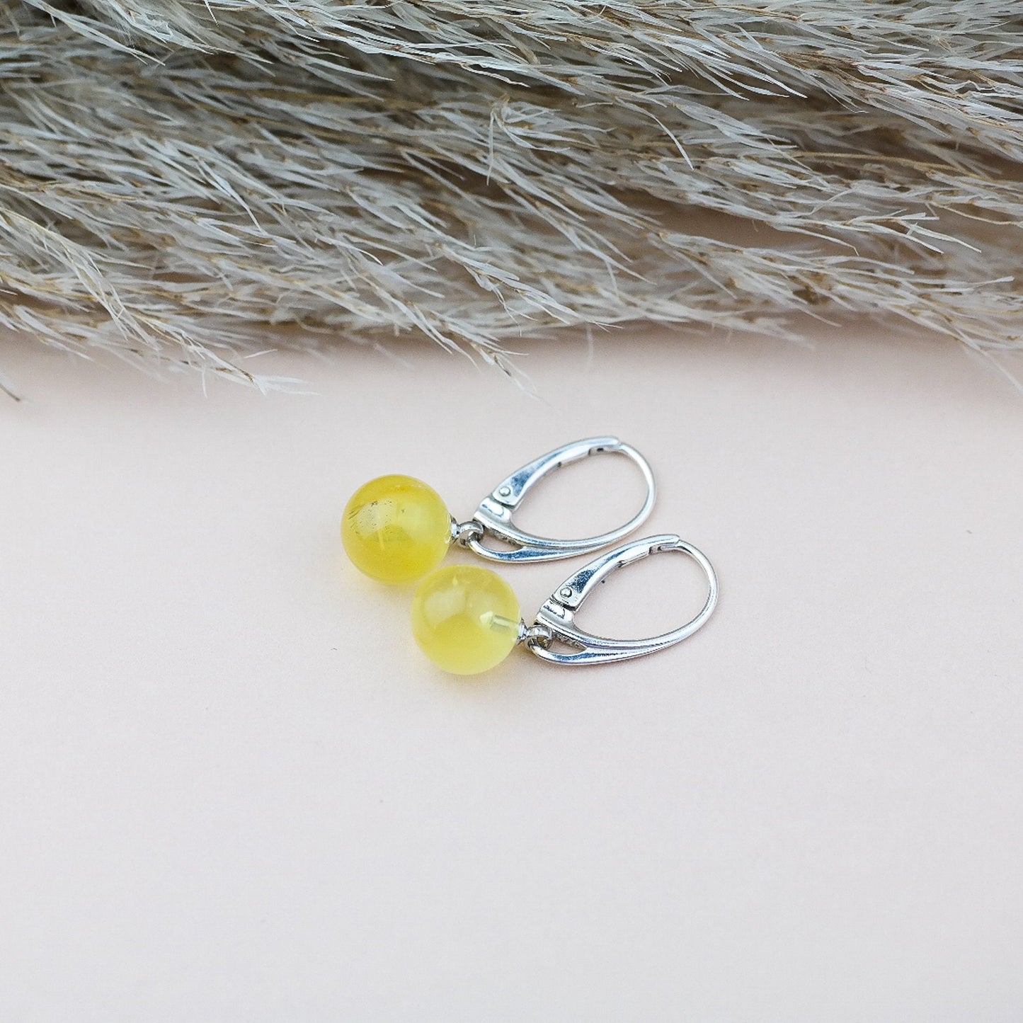 Natural amber earrings for women