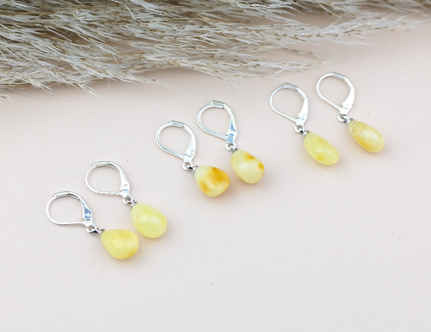 Natural amber earrings