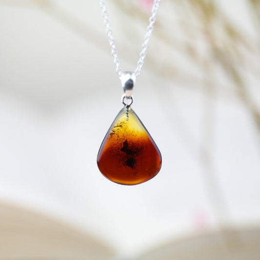 Natural Baltic amber drop pendant