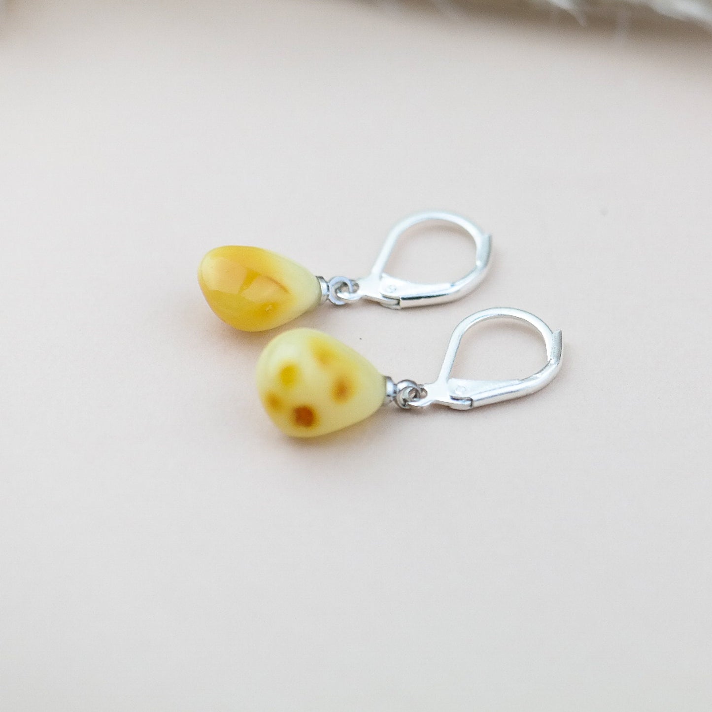 Natural amber earrings