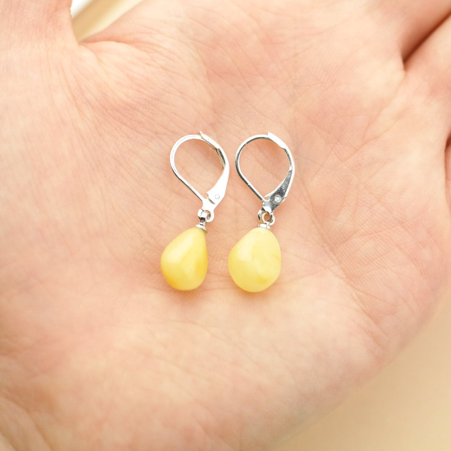 Natural amber earrings