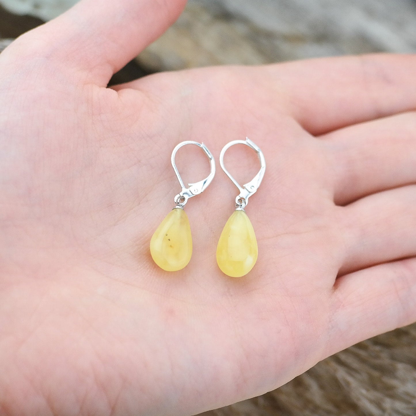 Natural amber earrings