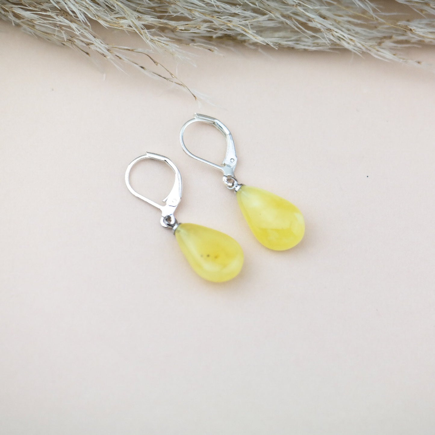 Natural amber earrings